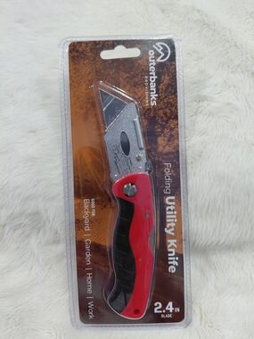 NWT Outerbanks Folding Utility Knife - Red/Black Handle